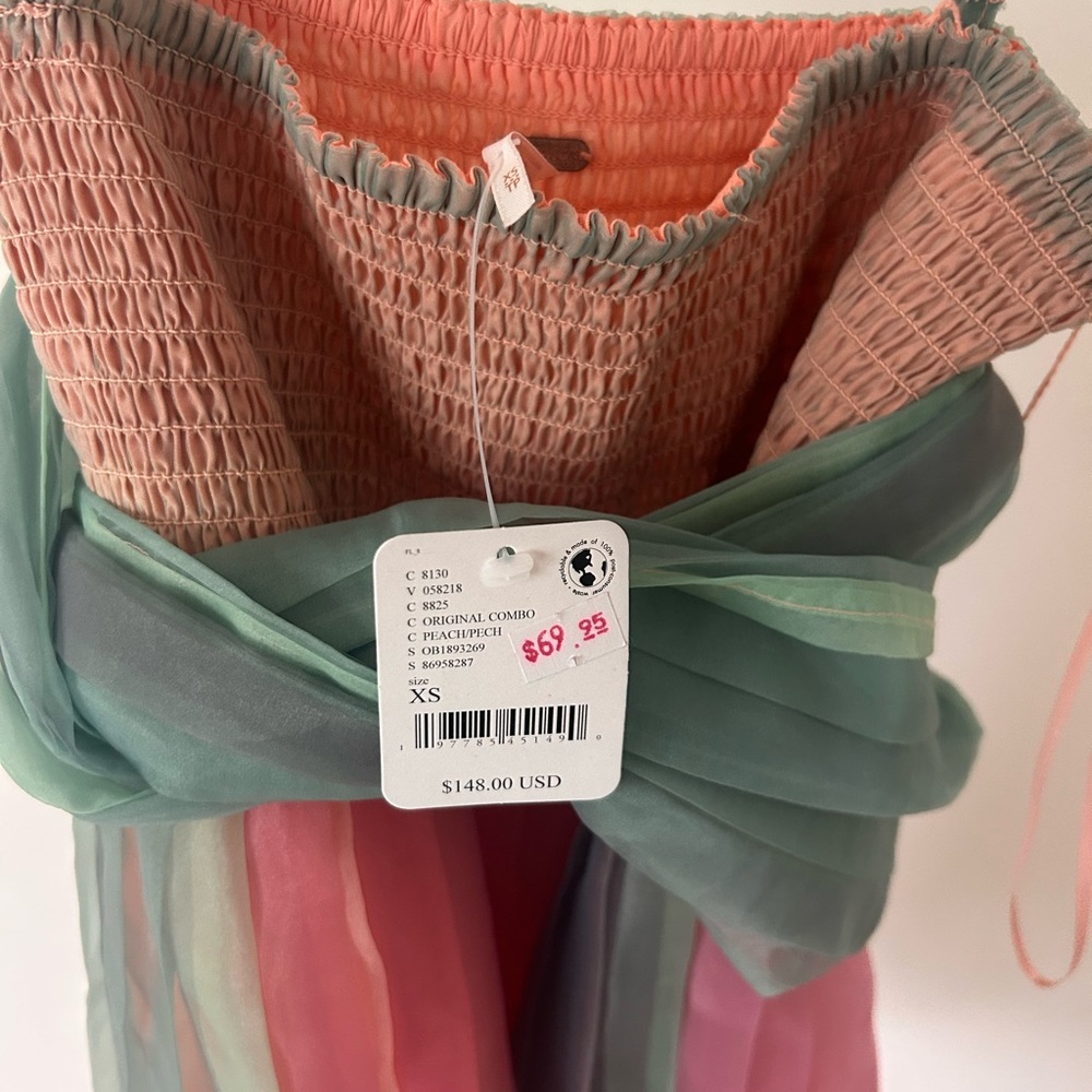 Free People Strapless Pastel Mini Dress - Picture 5 of 6